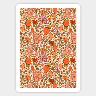 Colourful Summer Floral Fruit Pattern Sticker